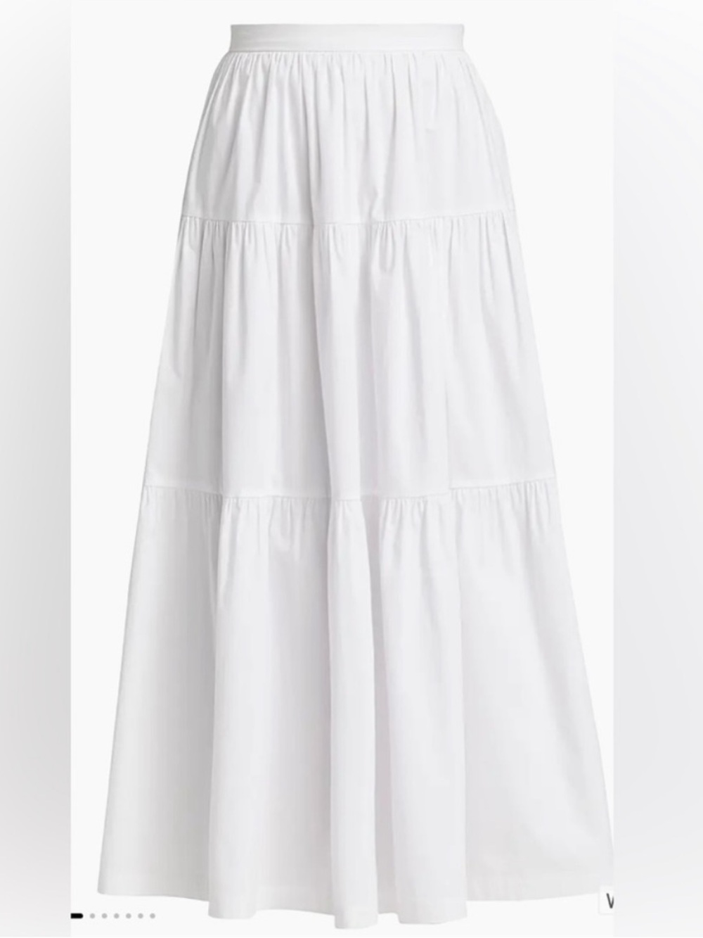 Staud Sea Tiered White Maxi Skirt Cotton Blend Size 6 Minimalist Cottagecore